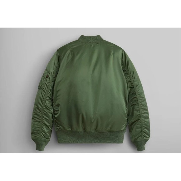 NEW Alpha Industries Reversible MA-1 Bomber Jacket Olive Orange Womens, L - Picture 5 of 10